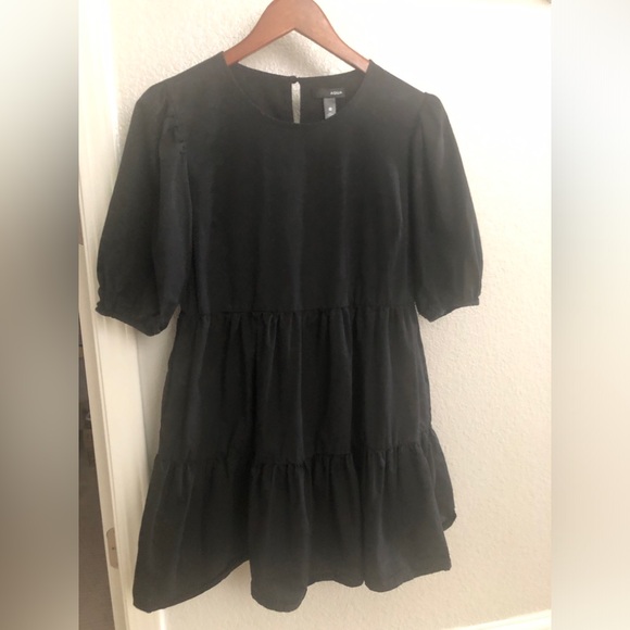 Bloomingdale’s Aqua Black Tiered Poplin Dress 🖤 - Picture 4 of 5